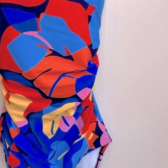 NWT Nautica Women’s Shirred One Piece Brightly Colored Swimsuit Size X-Small - Picture 11 of 16
